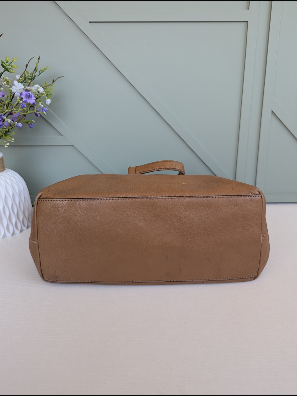 Tory Burch Brown Leather Whipstitch Tote - Picture 8 of 14